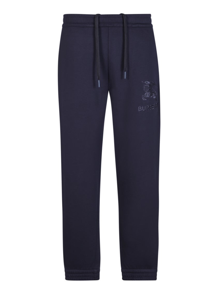Burberry Blue Track Pants With Embroidered Logo