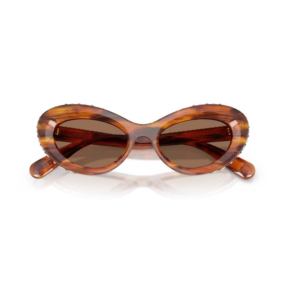 Swarovski 0Sk6061u Cat-Eye Tortoiseshell Sunglasses With Crystalline Accents