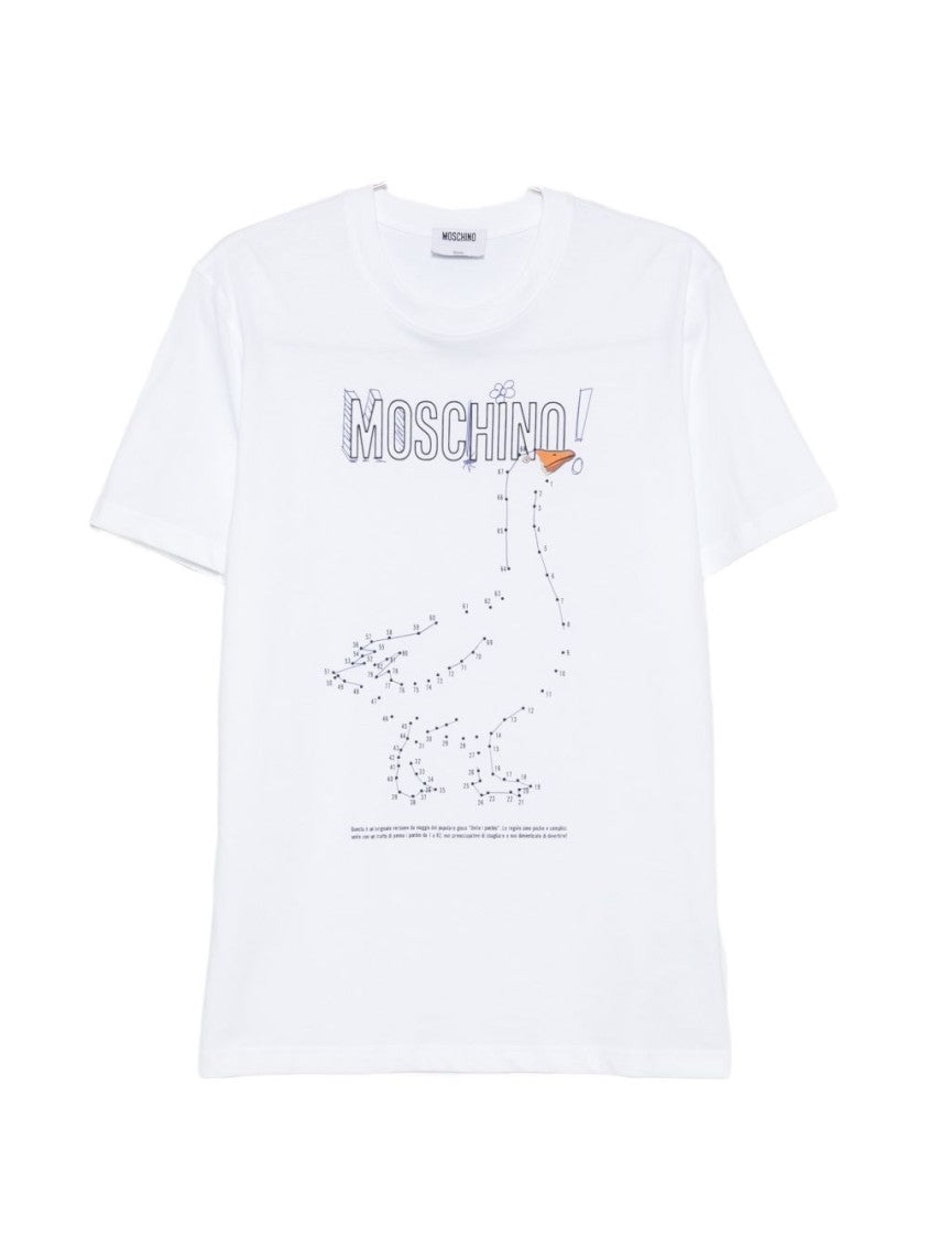 Moschino White Short-Sleeve T-Shirt With Playful Graphic