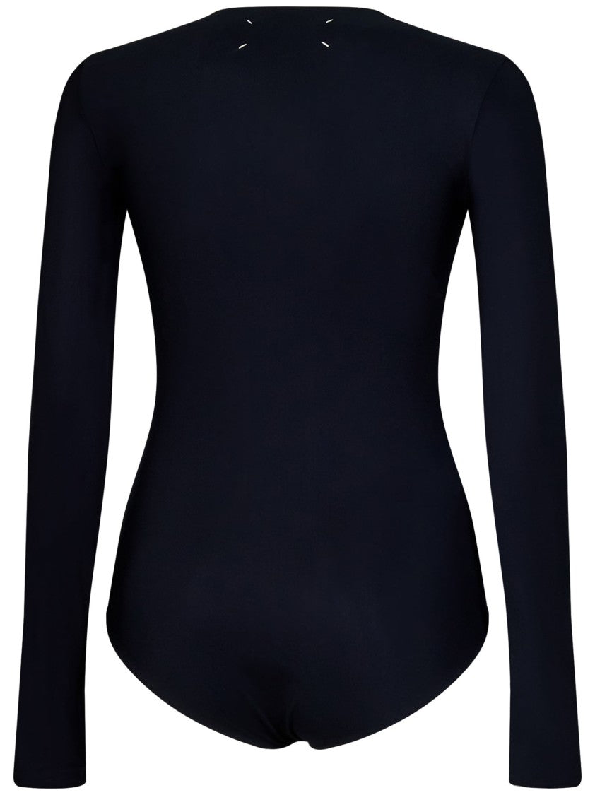 Maison Margiela Black Stretch Lycra Bodysuit