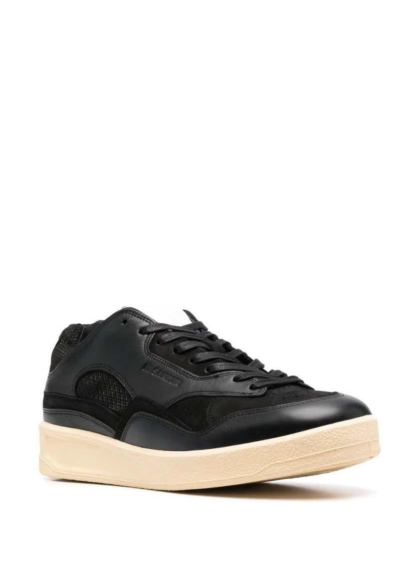 Jil Sander Elevated Black Sneakers With Textured Finish