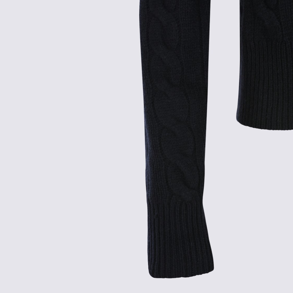 Polo Ralph Lauren Black Cable-Knit Cardigan With Embroidered Logo