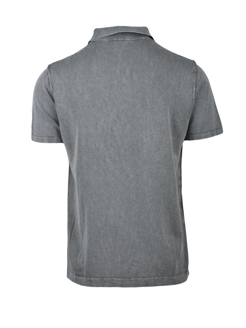 Wool & Co Grey Relaxed Pique Polo Shirt