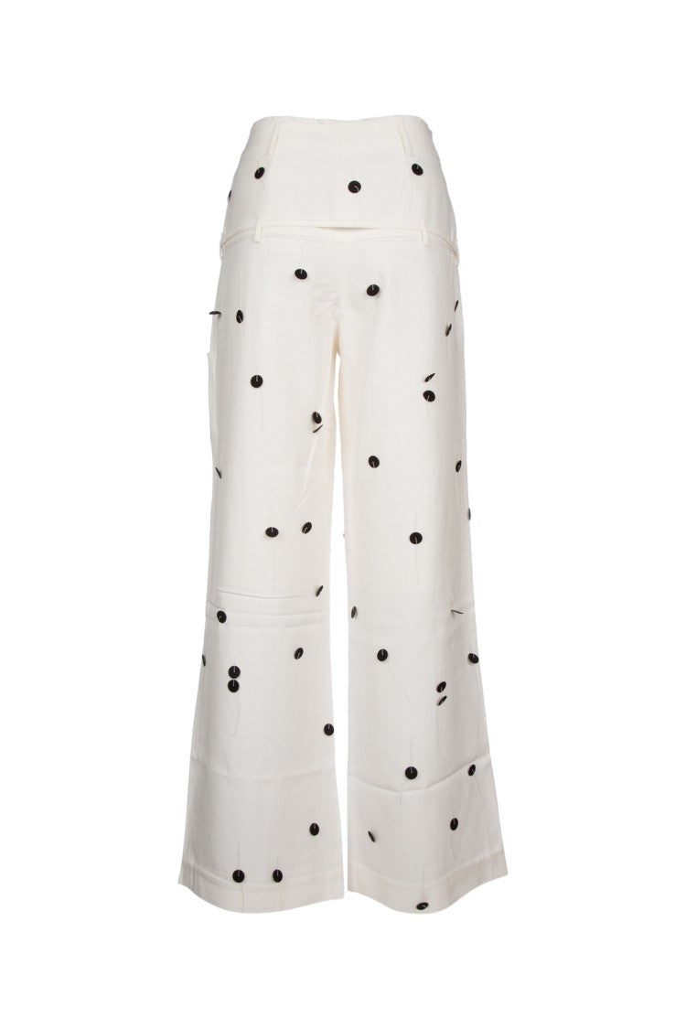 Jacquemus Wide-Leg Trousers With Playful Button Design