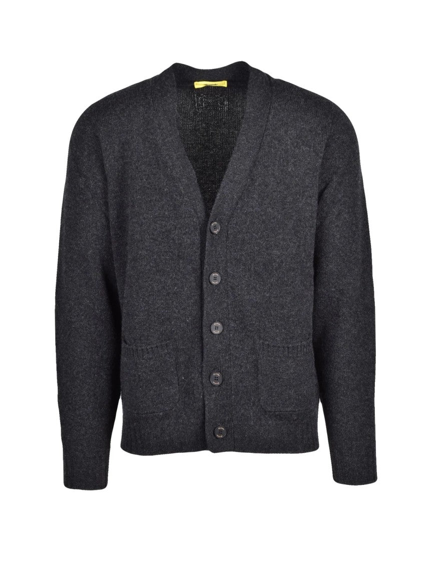 Drumohr Grey V-Neck Wool Cardigan