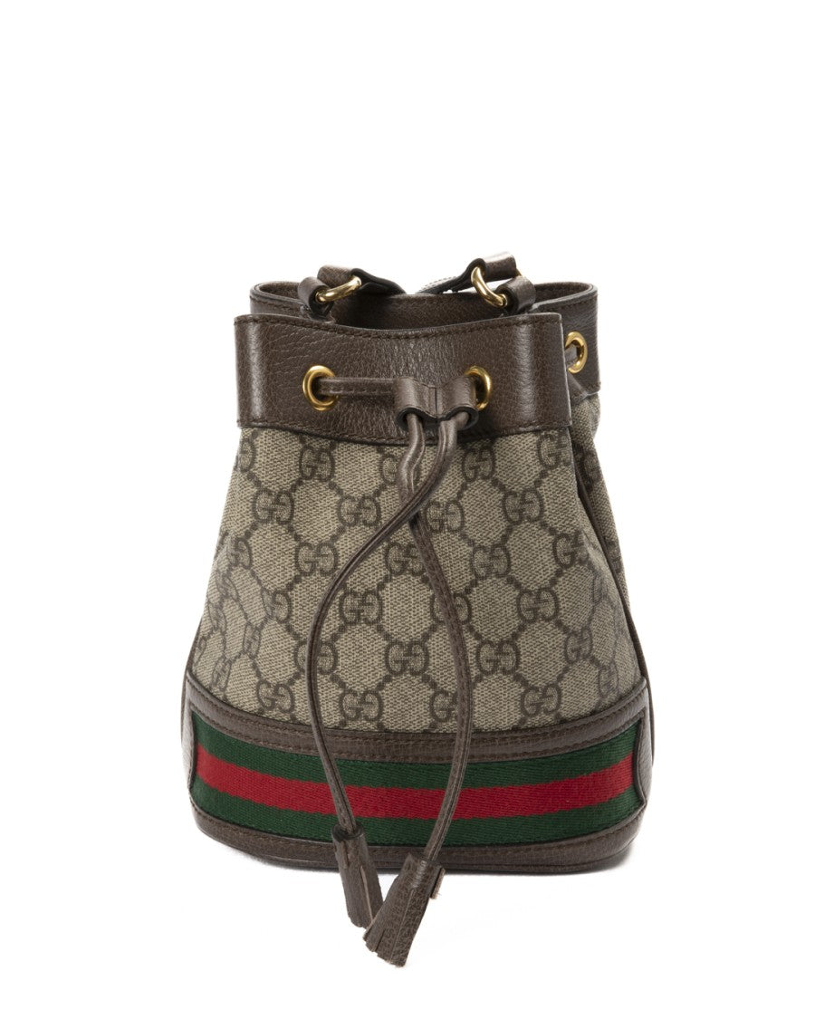 Gucci Brown Ophidia Small Gg Supreme Bucket Bag