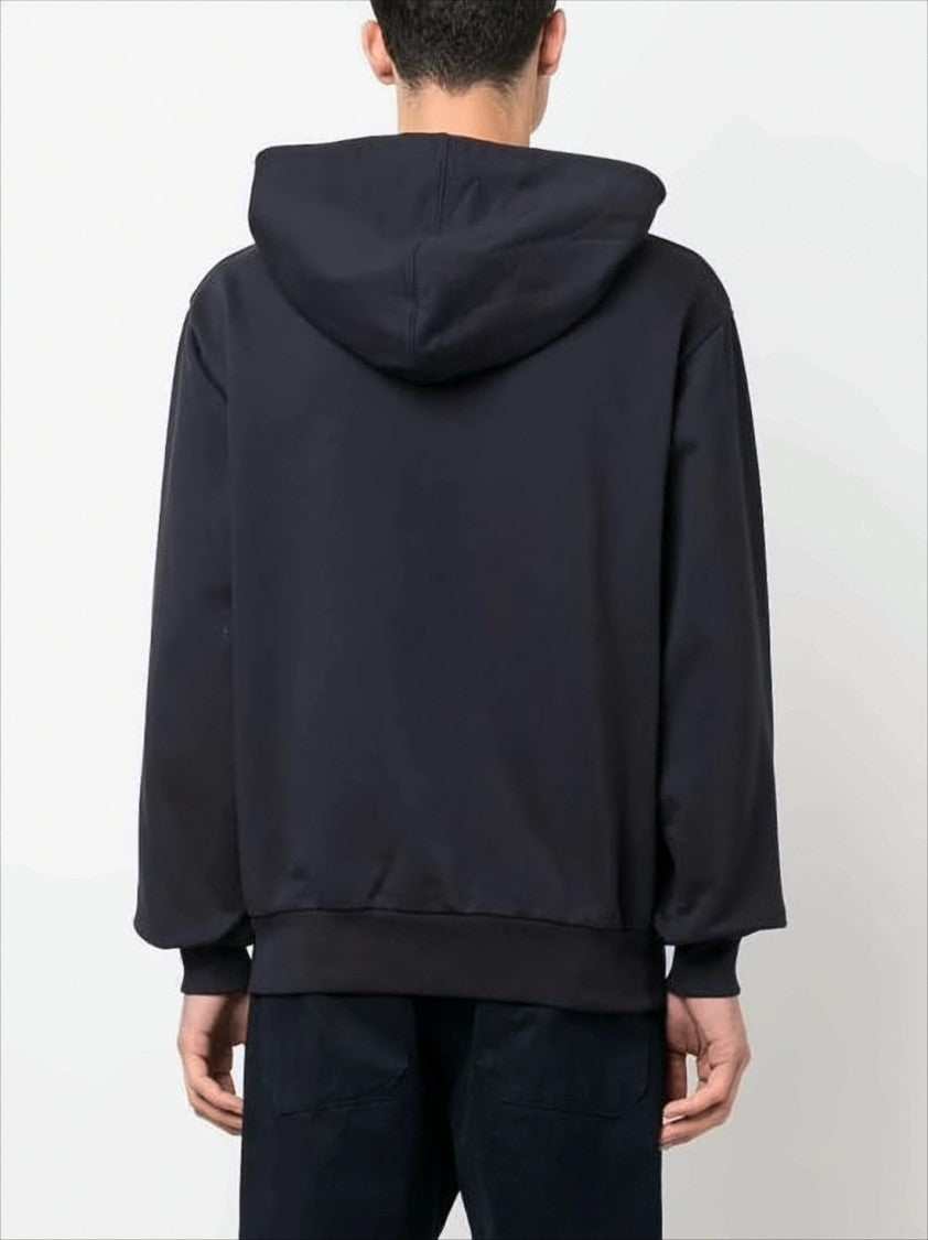 Marni Relaxed Fit Black Cotton Hoodie With Embroidered Logo
