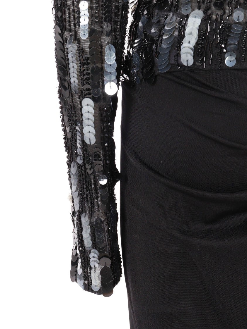 Elisabetta Franchi Midi Dress With High Neckline