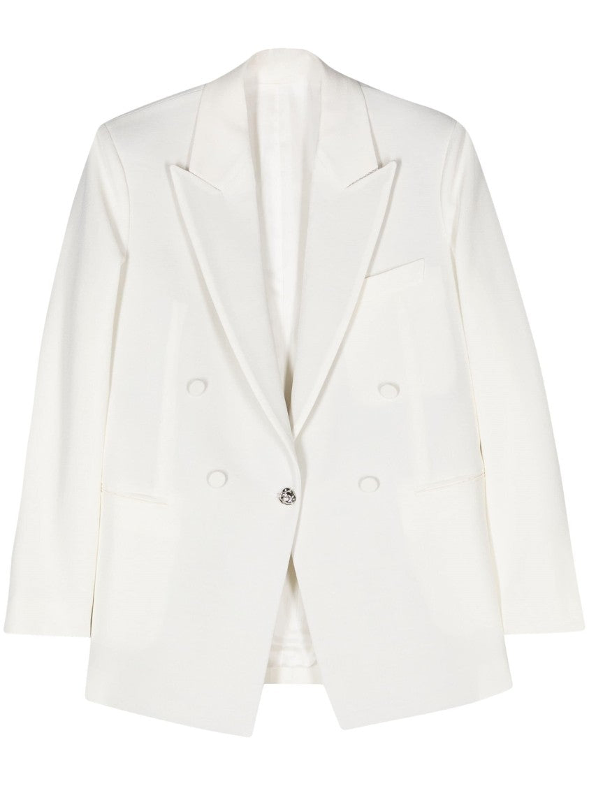 Lanvin Beige Single-Breasted Silk-Blend Blazer