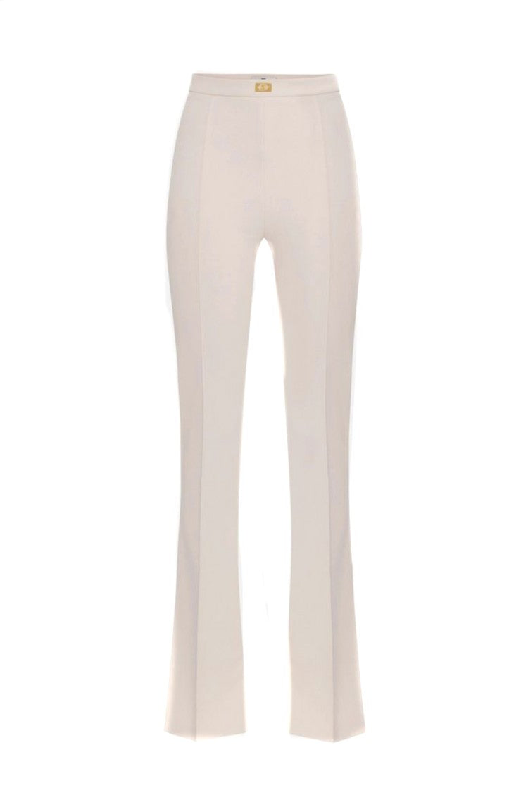 Elisabetta Franchi Polyester-Elastane Blend Flared Trousers