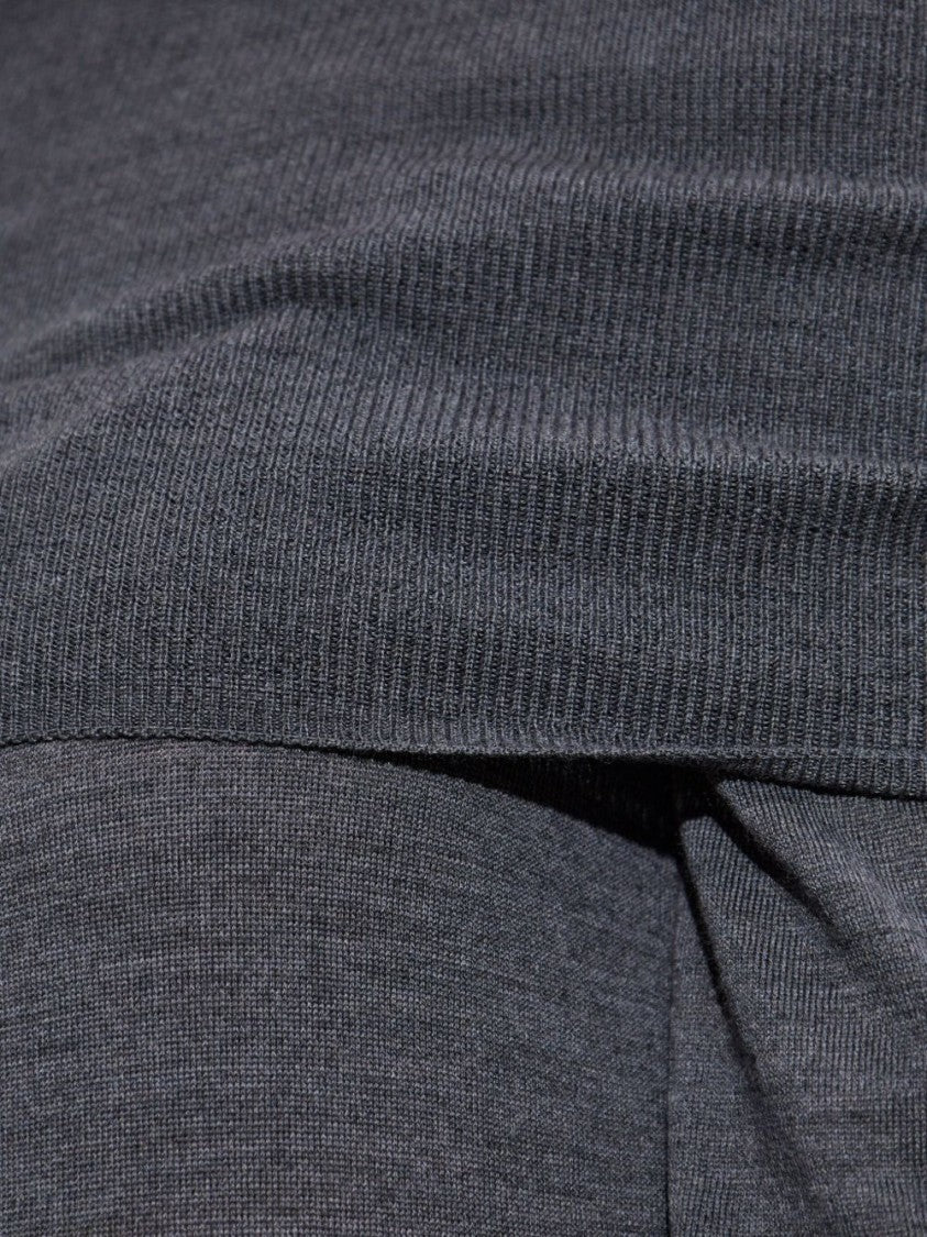 Stella Mccartney Gray Bardot Neckline Sweater