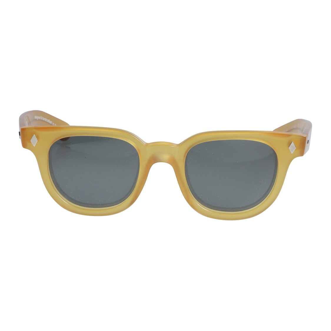 Kador Orbit Translucent Amber-Yellow Square Frame Sunglasses With Metallic Accents