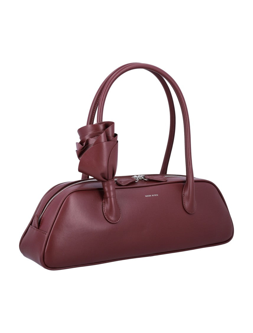 Magda Butrym Brigitte Burgundy Handbag With Structured Silhouette