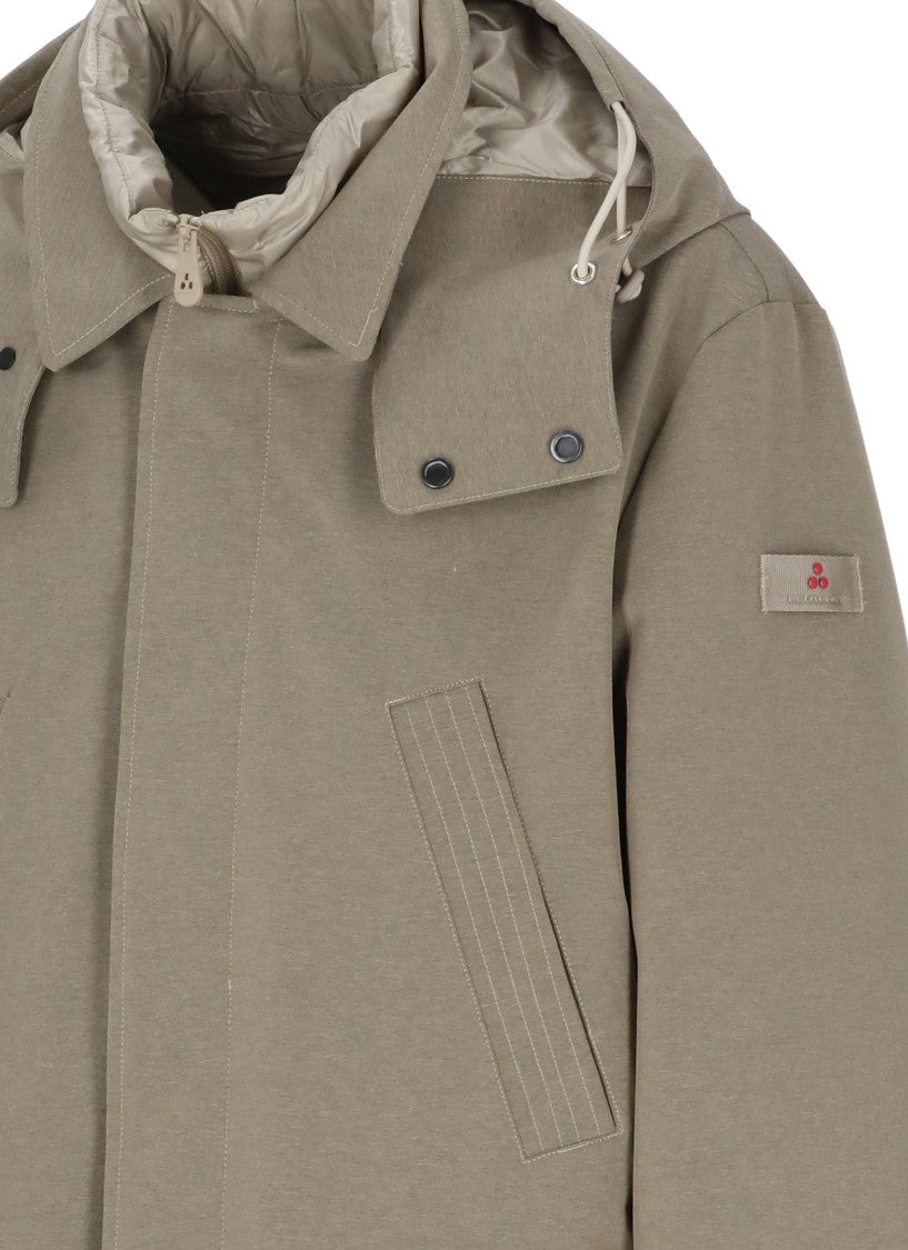 Peuterey Beige Hooded Padded Coat