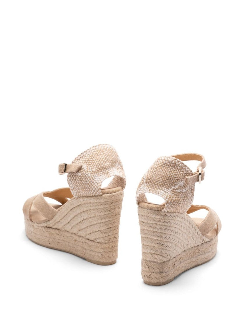 Castaner Beige Wedge Sandals With Braided Jute