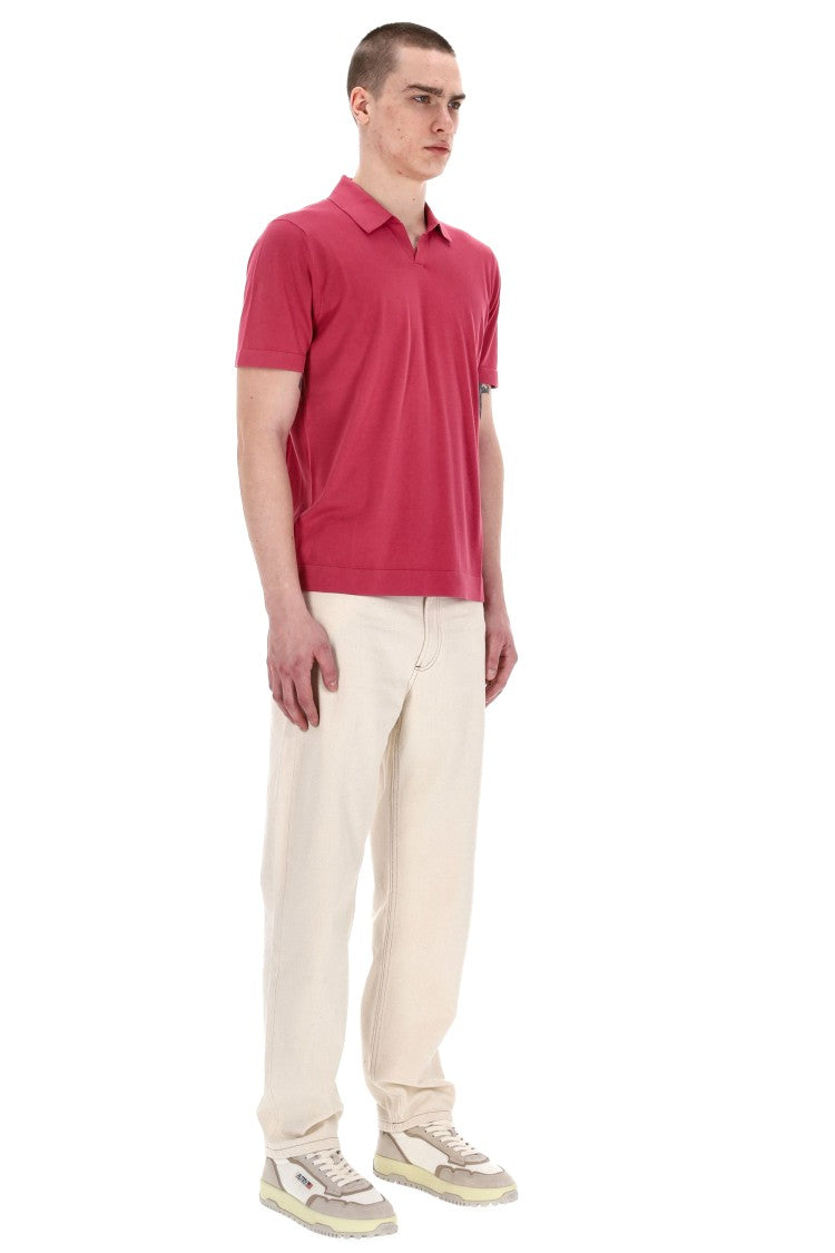 Drumohr Frosted Superlight Cotton Open Collar Polo