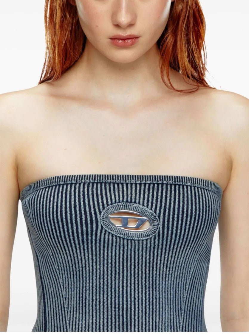 Diesel Ribbed Strapless Fitted Top