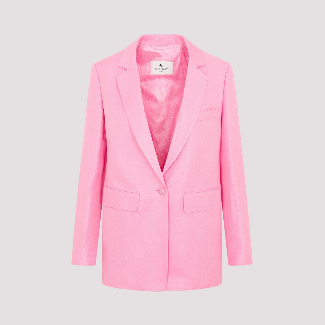 Etro Pink Linen And Silk Fuji Jacket