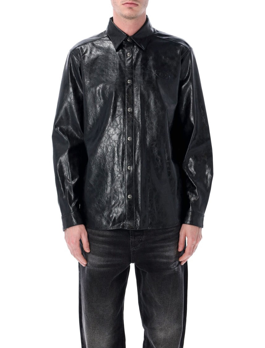 Diesel Vintage Leather Effect Textured Shirt