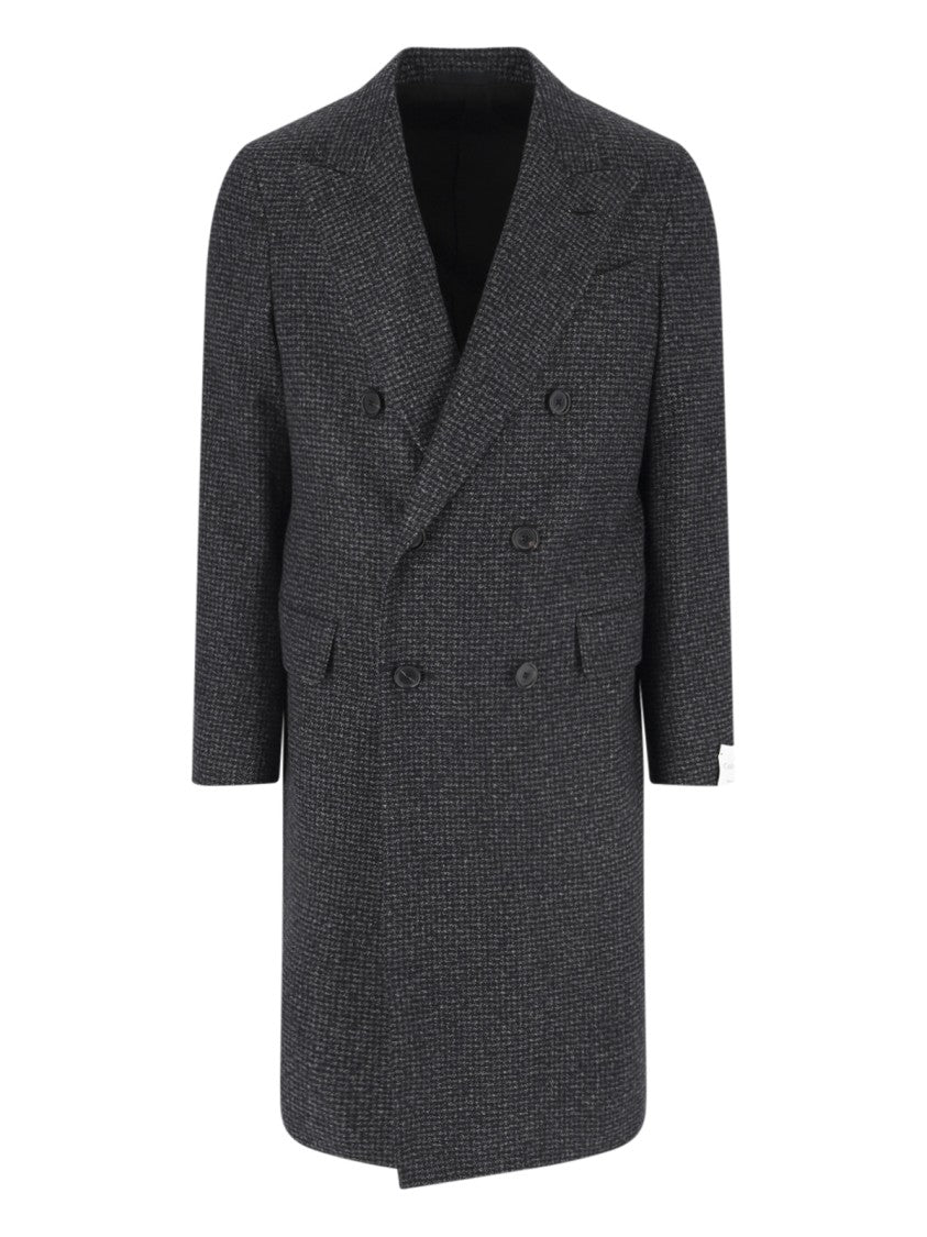 Caruso Grey Cashmere Double-Breasted Coat