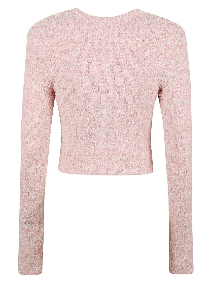 Balenciaga Cropped Textured Knit Sweater