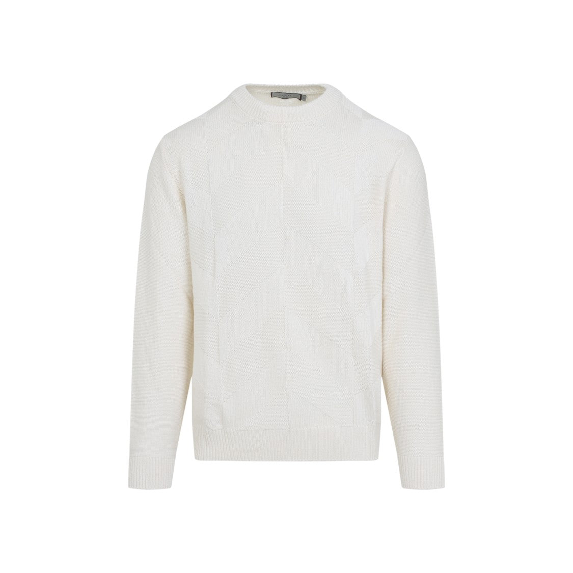 Canali Classic Crew Neck Sweater With Textured Front Design