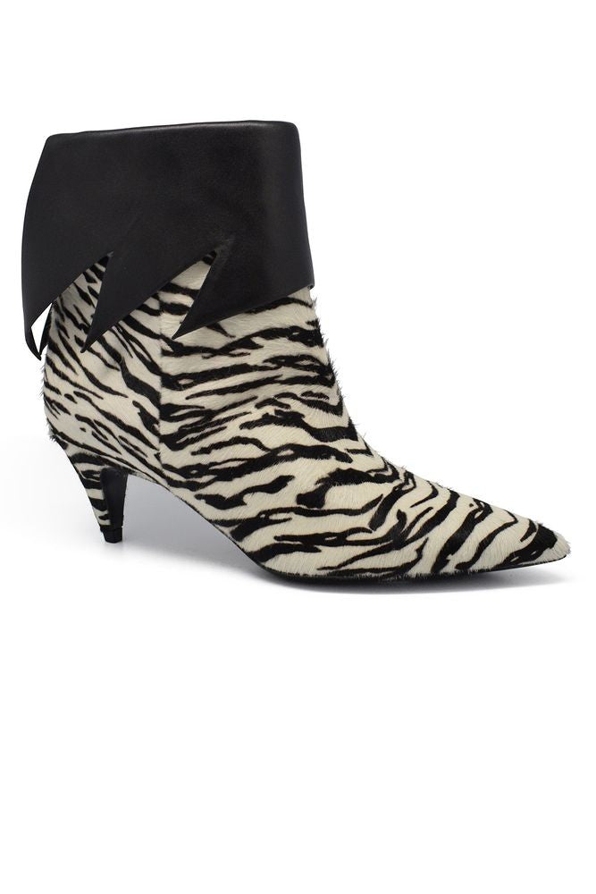 Saint Laurent Zebra Print Foal Ankle Boots