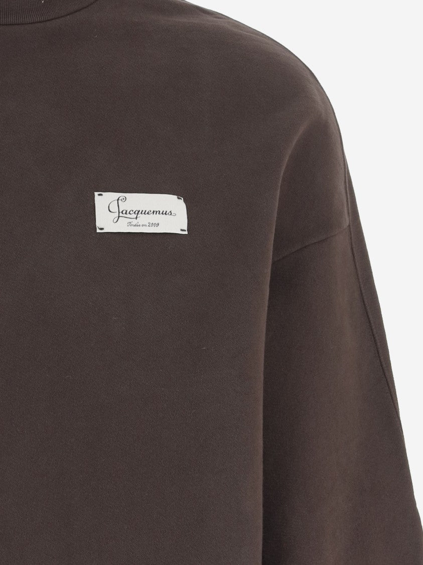 Jacquemus Crew Neck Cotton Sweatshirt With Logo Detailing