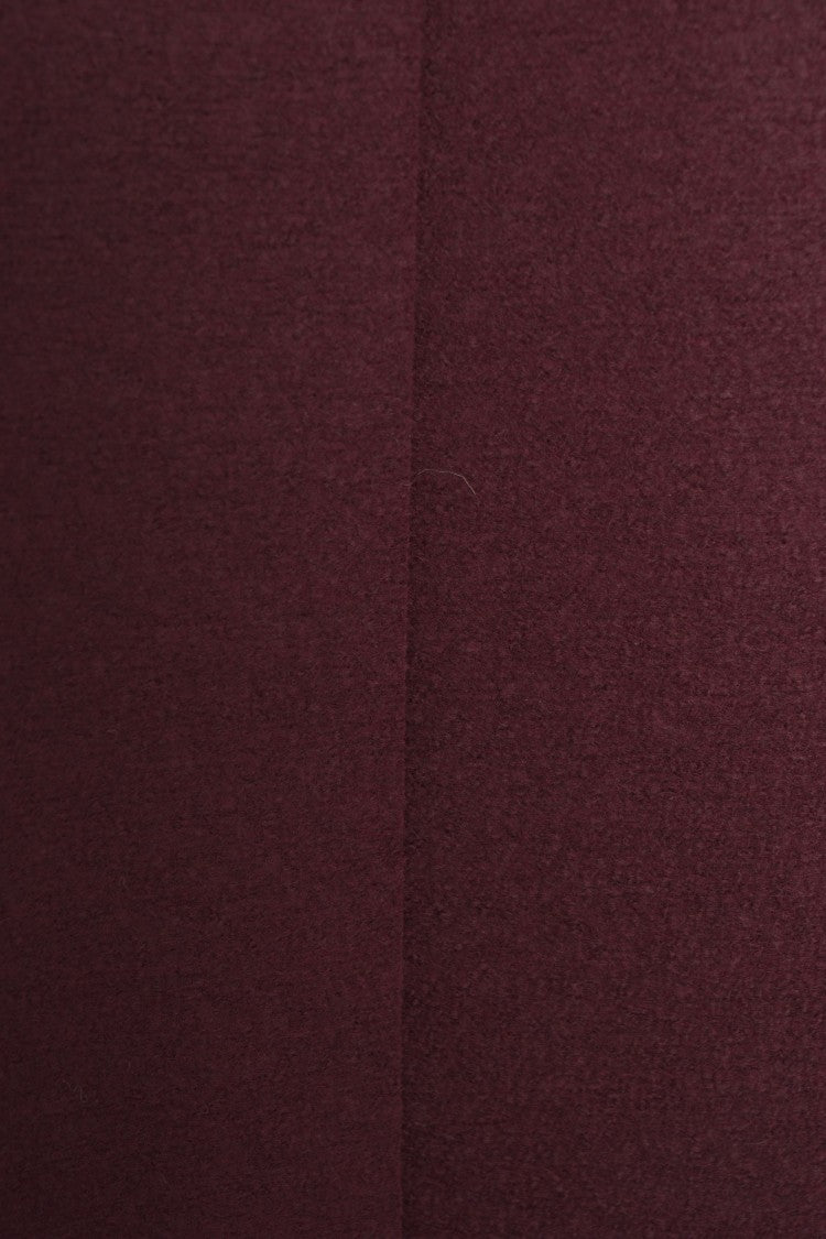 Harris Wharf London Burgundy Virgin Wool Short Coat With High Collar And Wide Sleeves