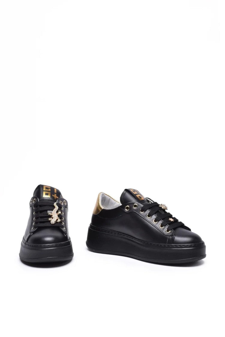 Gio + Black Leather Rubber Women's Leather Sneakers