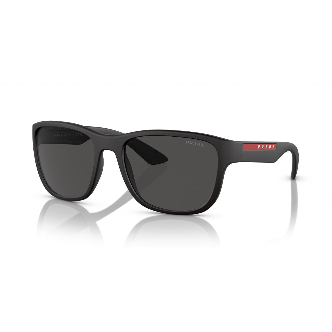 Prada Linea Rossa 0Ps 01Us Rectangular Matte Black Nylon Sunglasses