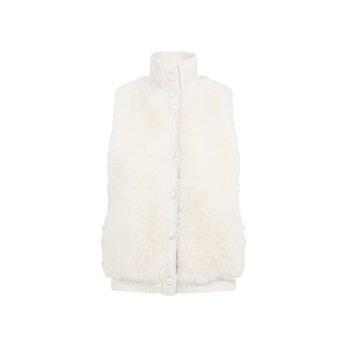 Yves Salomon Ivory White Wool Vest