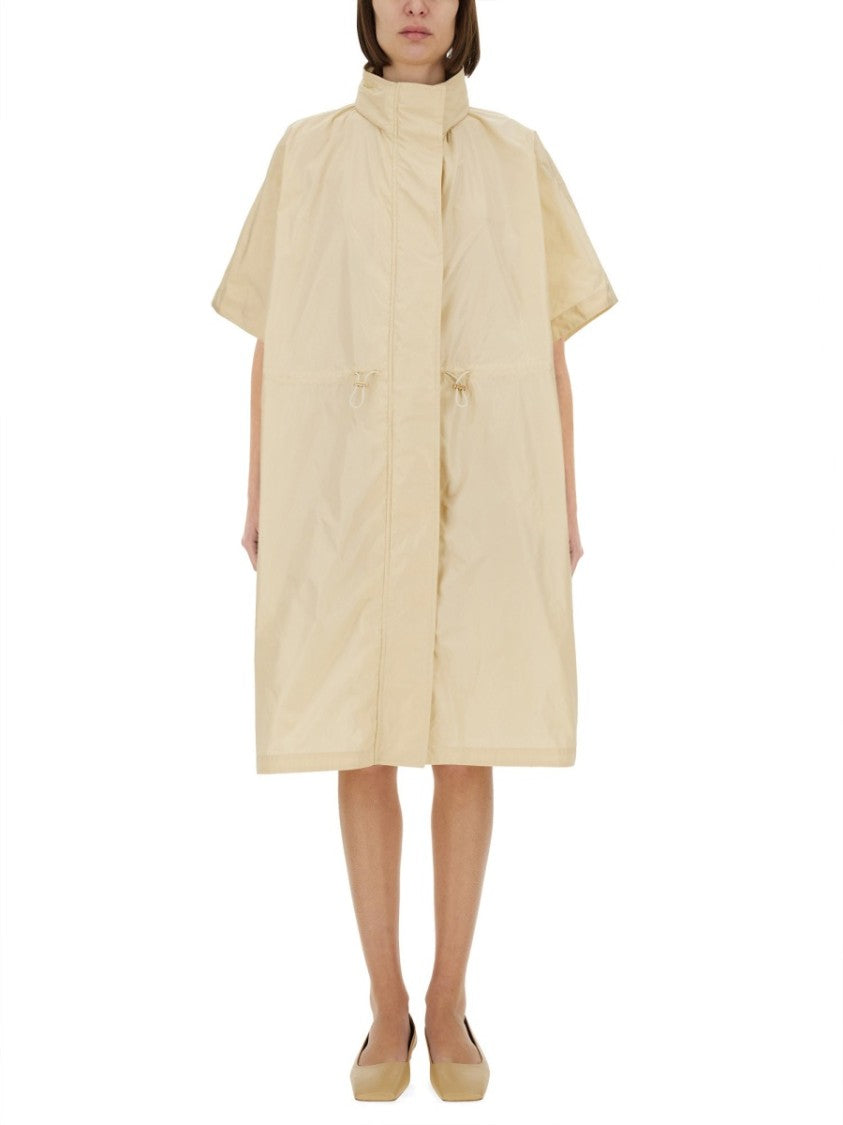 Fabiana Filippi Technical Taffeta Hooded Coat With Adjustable Drawstrings