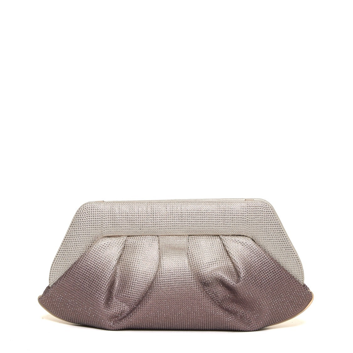 Themoirè Silver Rose Vegan Leather Clutch