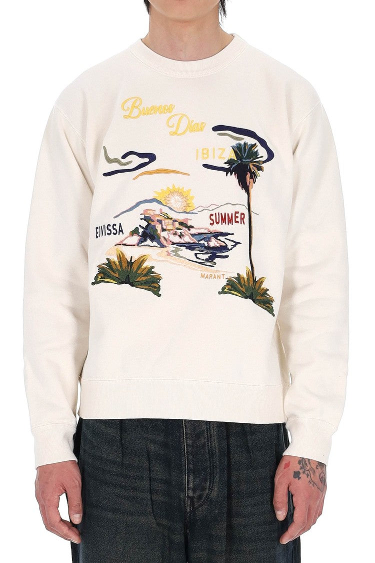 Isabel Marant Mikoy Graphic Embroidered Cotton-Blend Sweatshirt