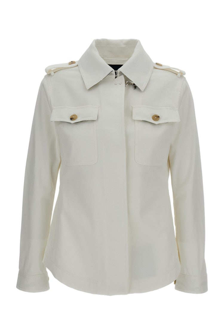Fay Utility-Inspired White Shirt Jacket