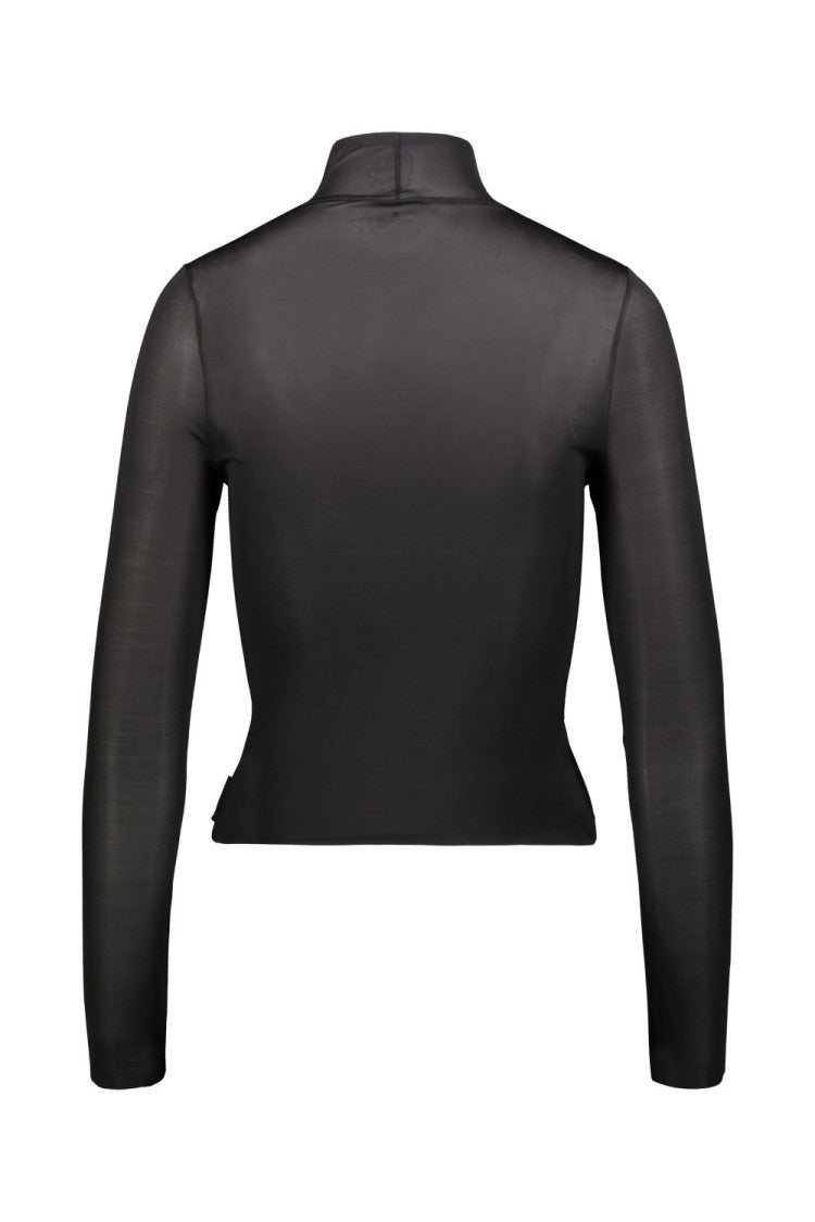 Courrèges Fitted Long-Sleeve Top With High Neckline