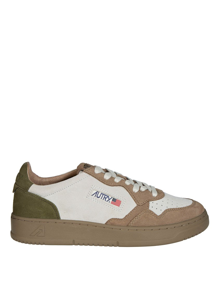 Autry White Medalist Low Leather Suede Sneakers