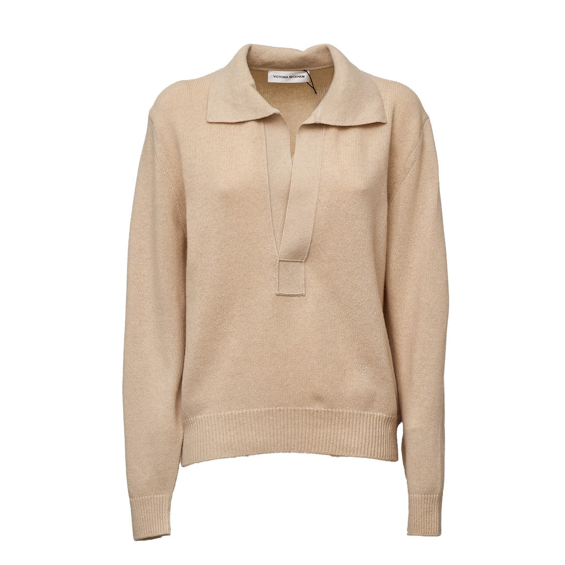 Victoria Beckham Cashmere-Blend Polo Collar Sweater