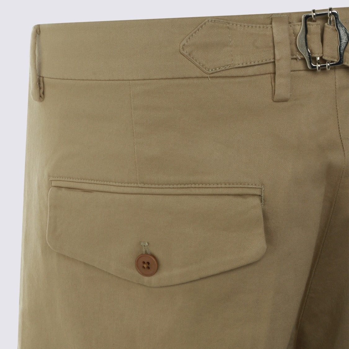 Nn.07 Straight-Leg Trousers With Front Pleats And Buckle Detail