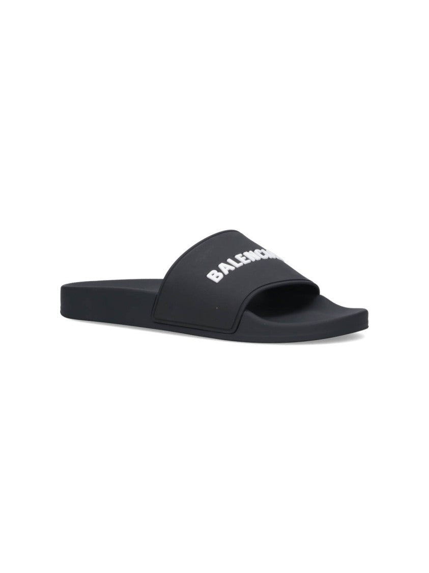Balenciaga "Pool" Slide Sandals – Black