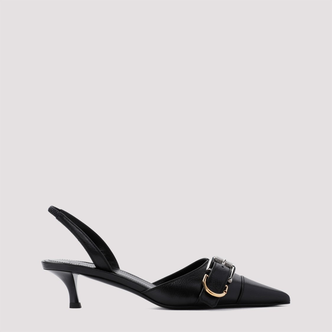 Givenchy Voyou 45Mm Slingback Black Bull Leather Sandals