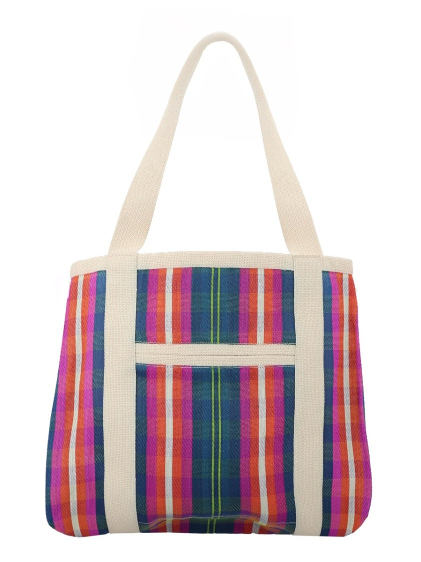 Isabel Marant Large Plaid Pattern Zipper Pockets Tote