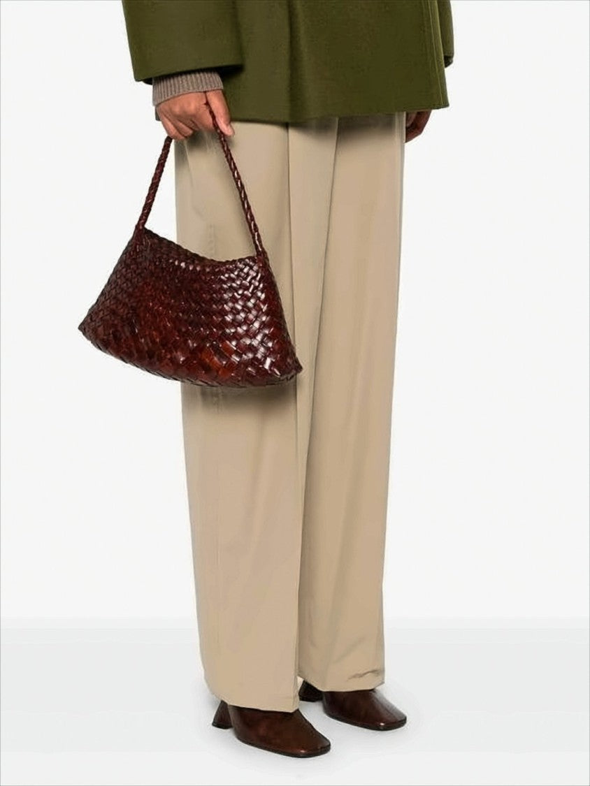 Dragon Diffusion Triangular Mini Handbag In Woven Buffalo Leather