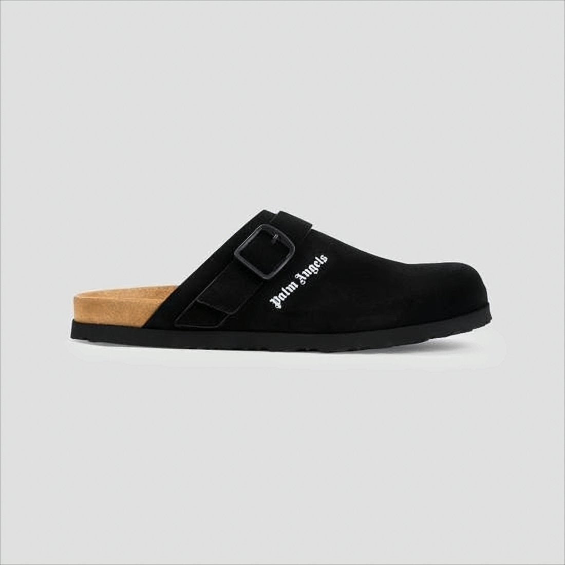 Palm Angels Matte-Finish Suede Slip-On Mules With Adjustable Strap