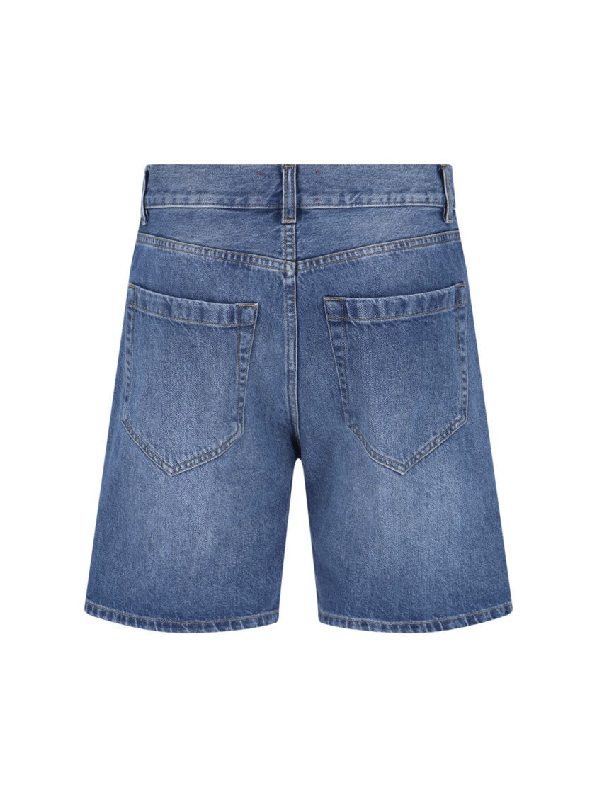 Seafarer Low-Rise Blue Denim Shorts With Five-Pocket Design