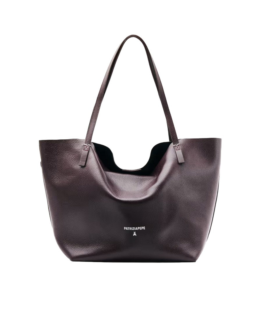 Patrizia Pepe Purple Red Shopper Bag