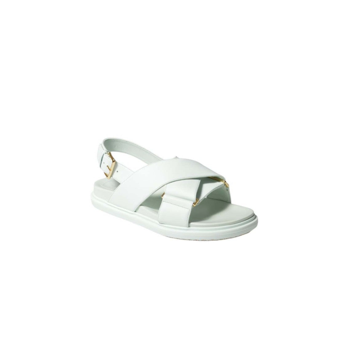 Marni White Leather Sandals With Crisscrossing Straps