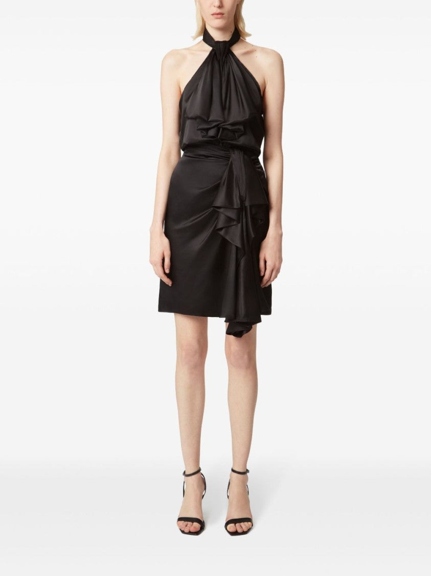 Nina Ricci Ruffled Halterneck Top In Silk Blend