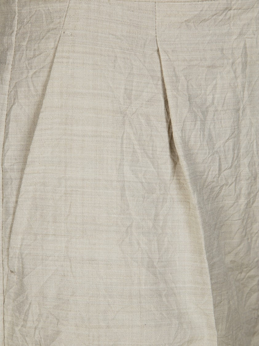 Max Mara Abisso Pleated Shorts With Textured Finish